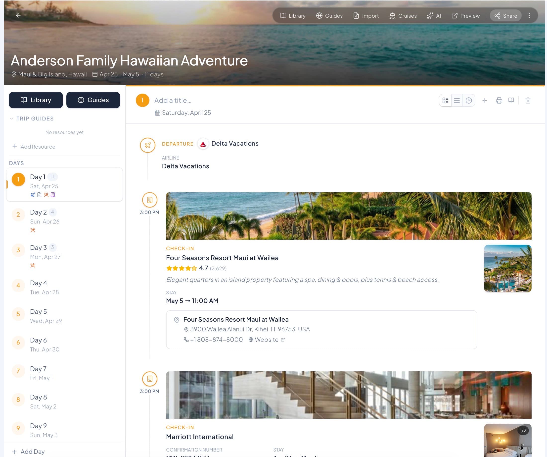 JourneyFuse Itinerary builder